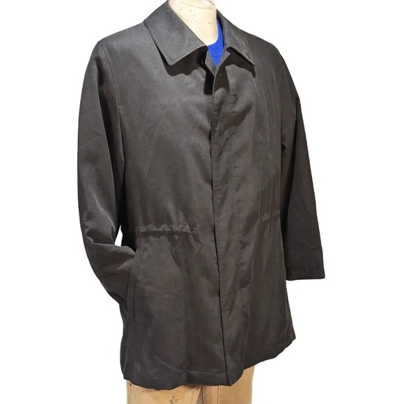 VTG Sanyo Men's Light Black Jacket Removable Liner Rayon Blend  Sz S EUC - Picture 3 of 8